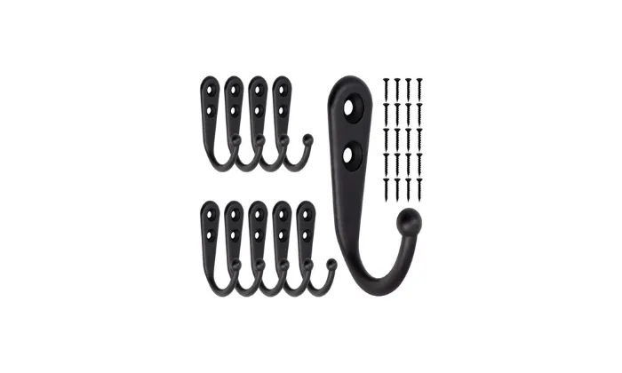 10Pcs Black Small Wall Hooks