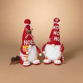 15.4" Fabric Holiday Gnome Shelf Sitter