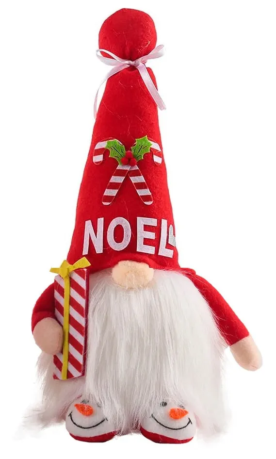 15.4" Fabric Holiday Gnome Shelf Sitter