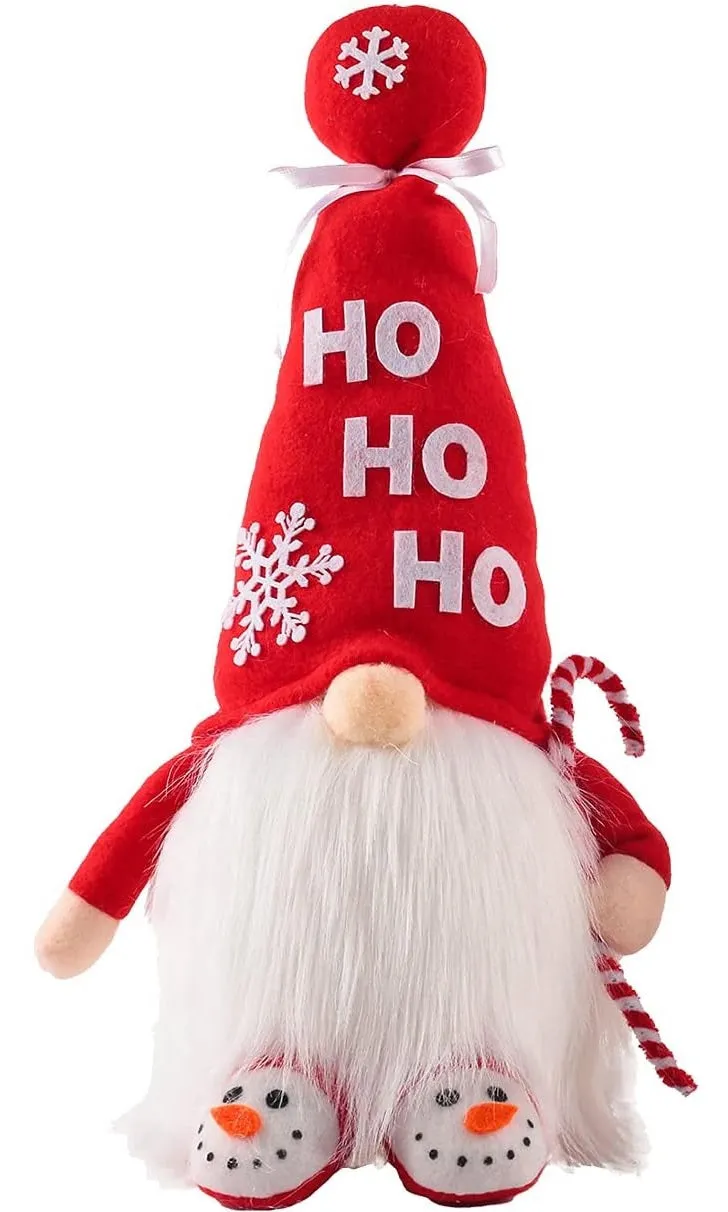 15.4" Fabric Holiday Gnome Shelf Sitter