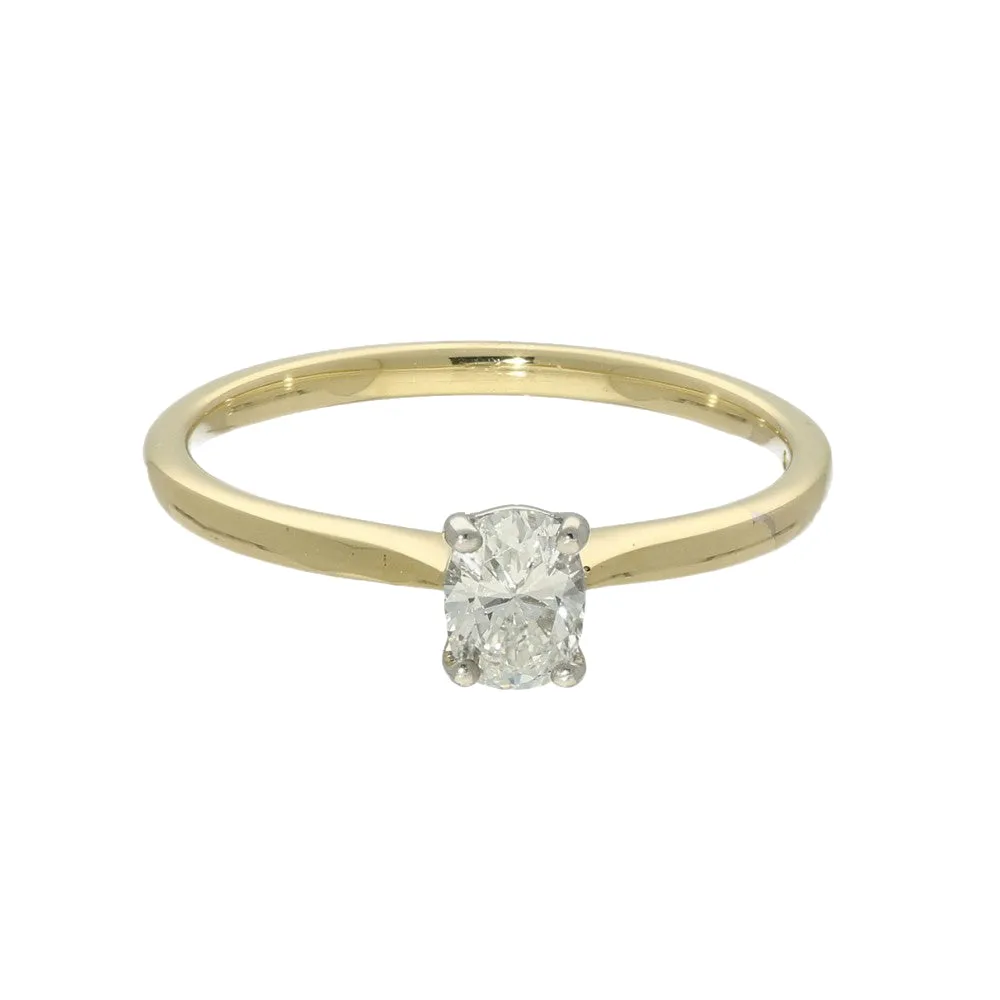 18ct Yellow Gold 0.32ct Oval Diamond Solitaire Ring