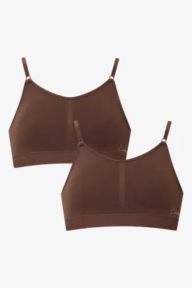 2 Pack Seam-Free Bras Brown