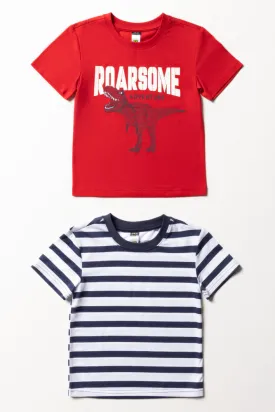 2 Pack Short Sleeve T-Shirts Red & Navy