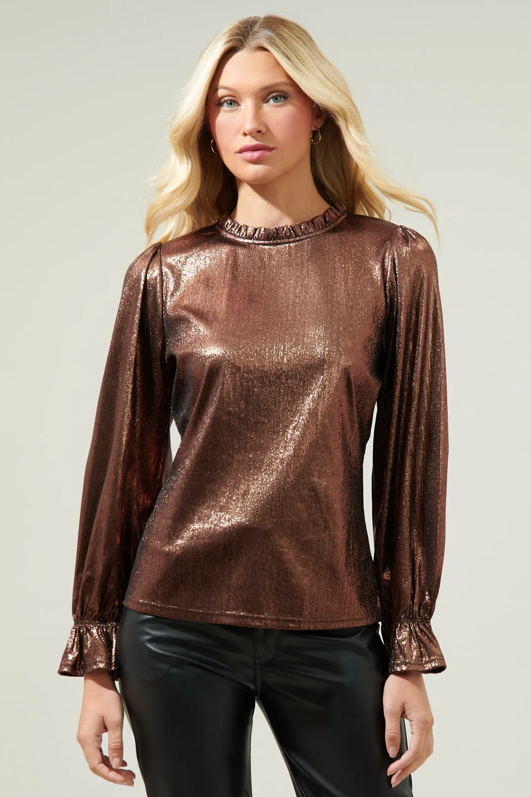 Adela Shine Long Sleeve Blouse