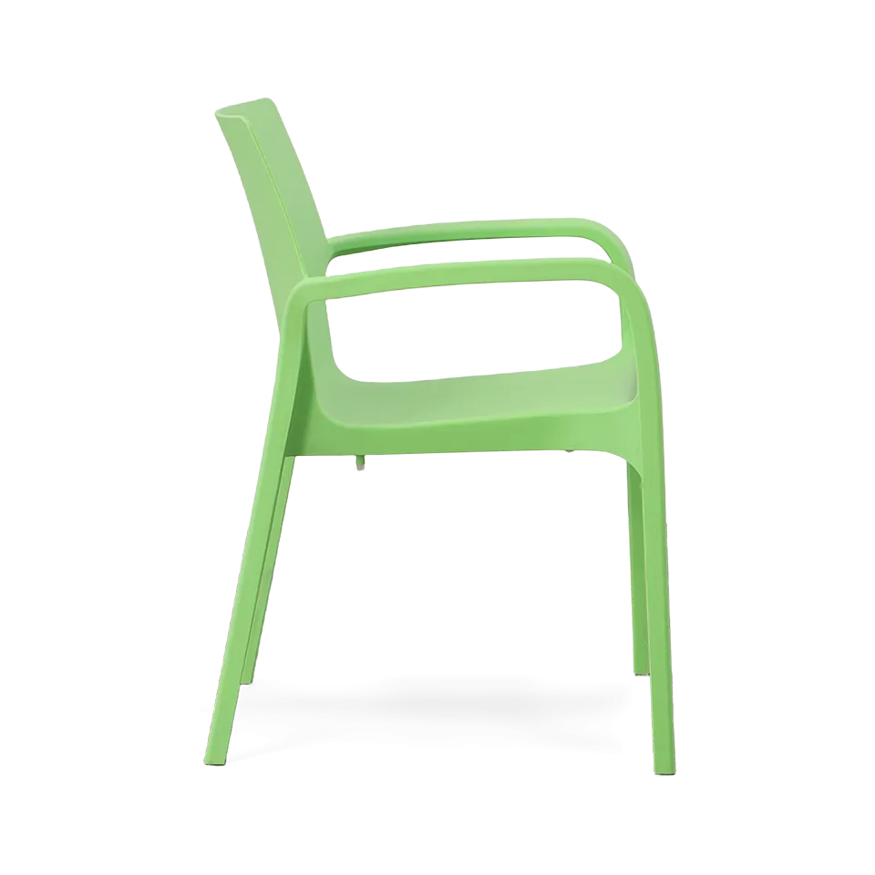 ALISSA STACKABLE ARM CHAIR, GREEN