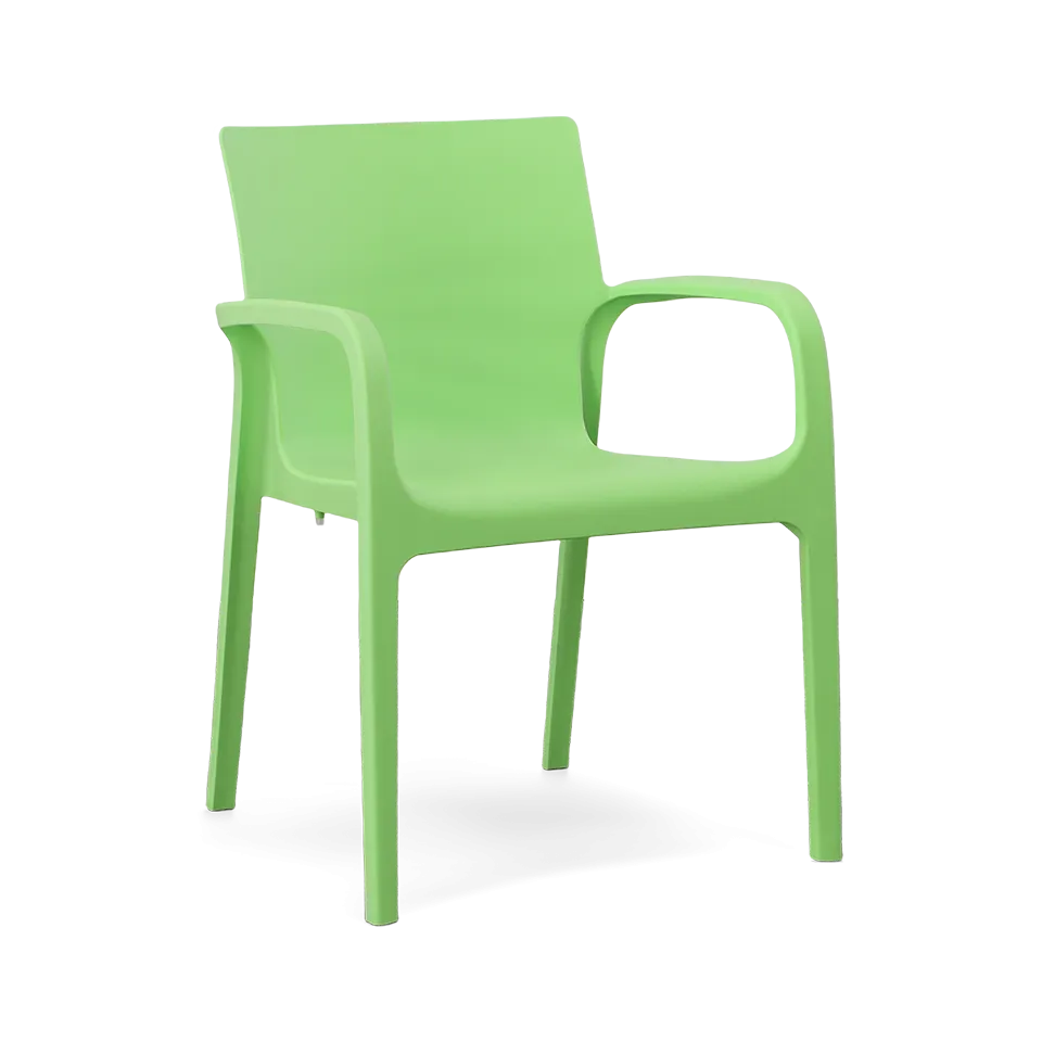 ALISSA STACKABLE ARM CHAIR, GREEN