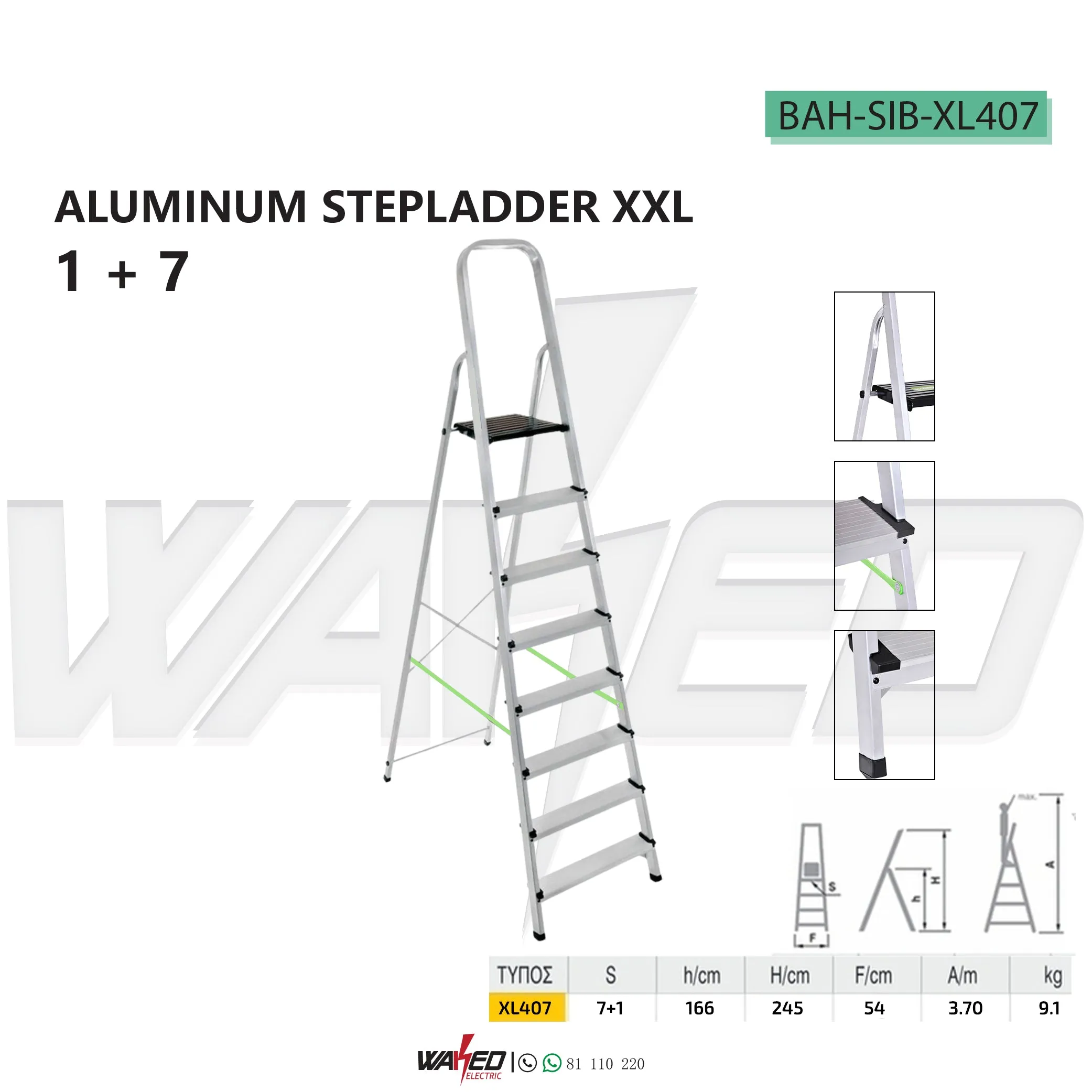 Aluminium StepLadder XXL- 8Step