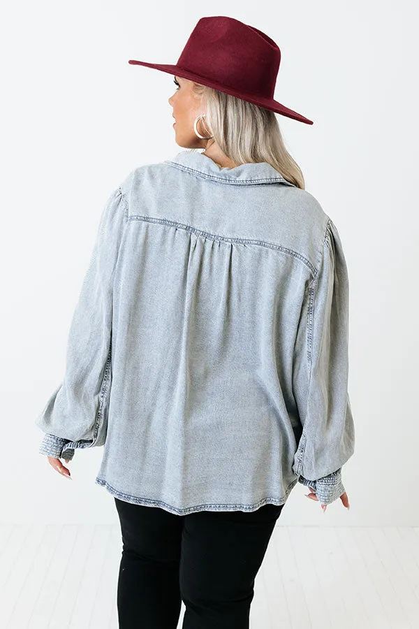 Always Down To Chill Chambray Top Curves