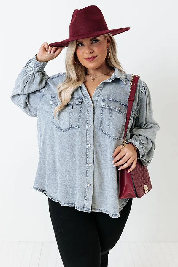 Always Down To Chill Chambray Top Curves