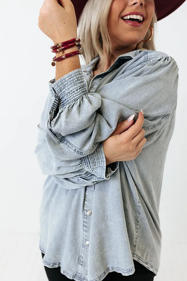 Always Down To Chill Chambray Top Curves