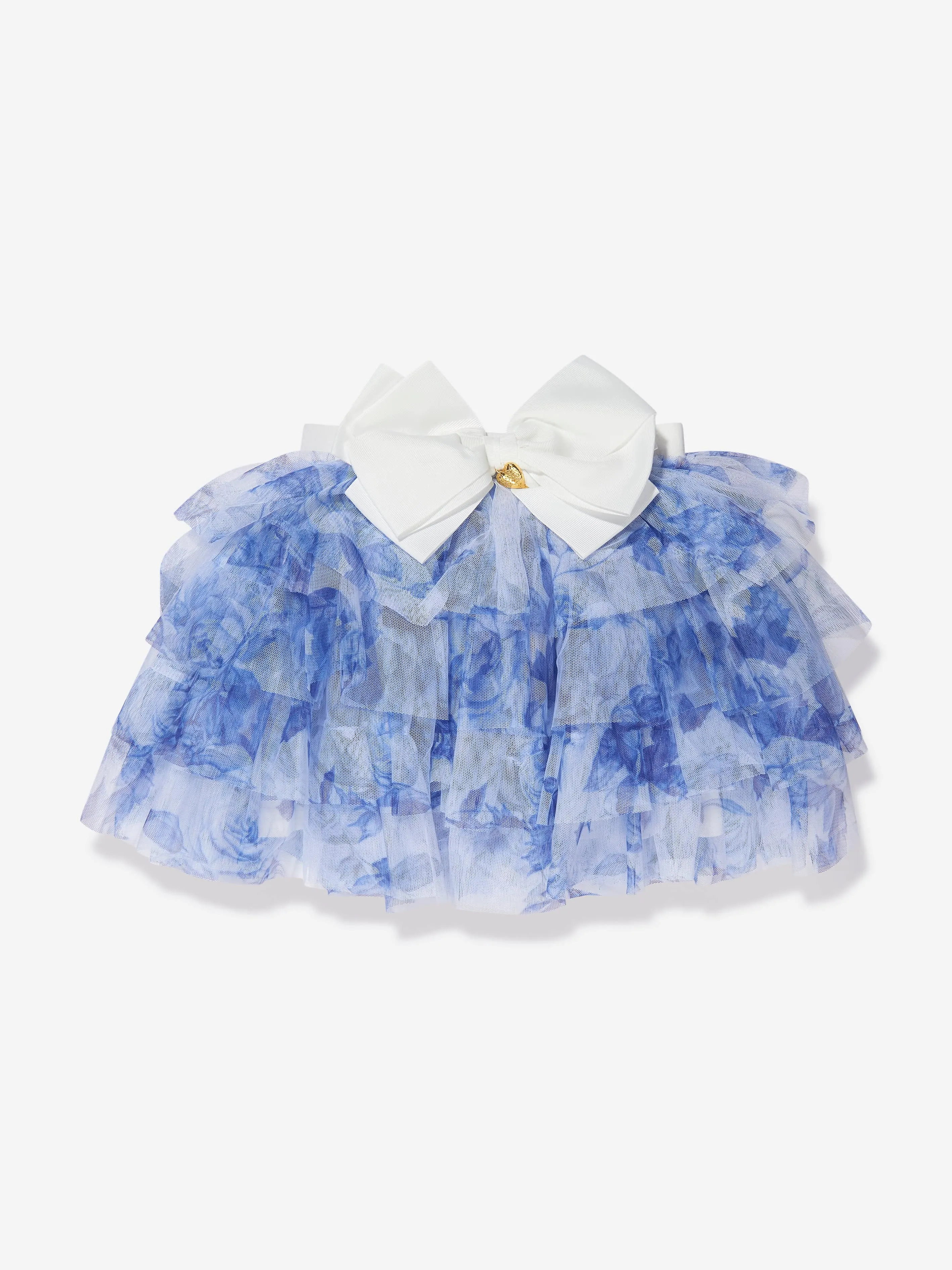 Angels Face Girls Floral Tulle Abbie Skirt in White