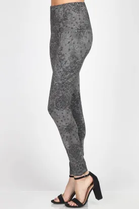 B4292BB High Waist Full Length Legging - Grey