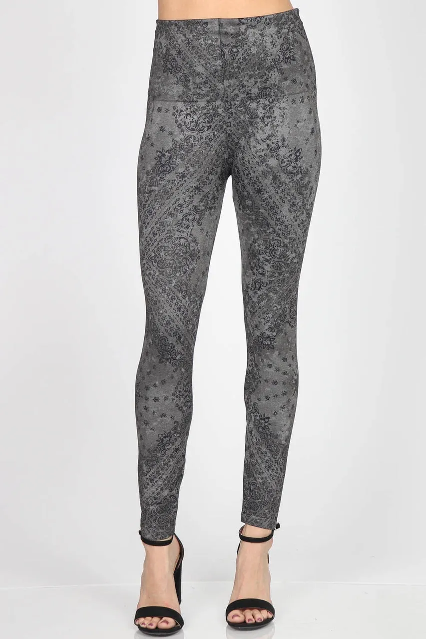 B4292BB High Waist Full Length Legging - Grey