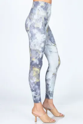 B4292DT High Waist Full Length Legging Abstract Marble Floral