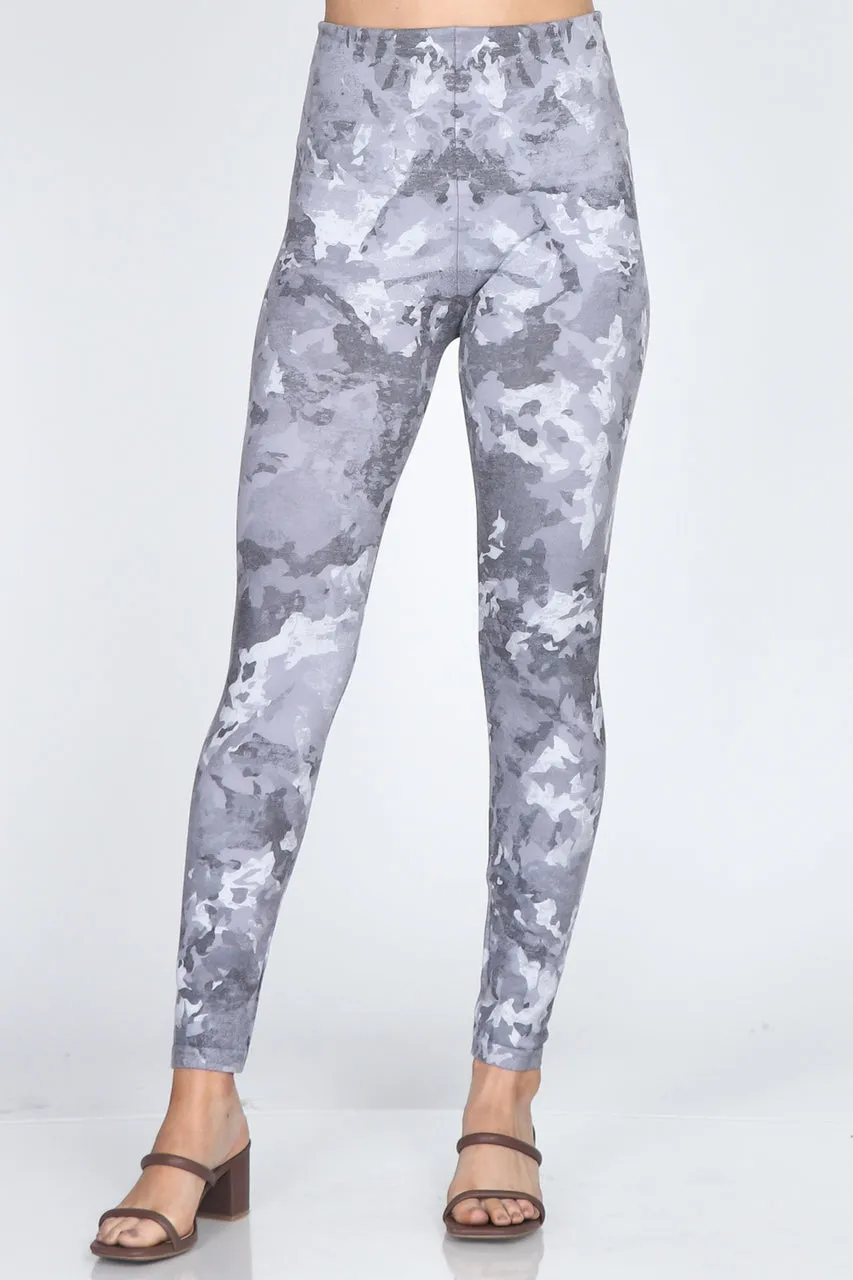 B4292ECGRY High Waist Full Length Legging Mosaic Camo