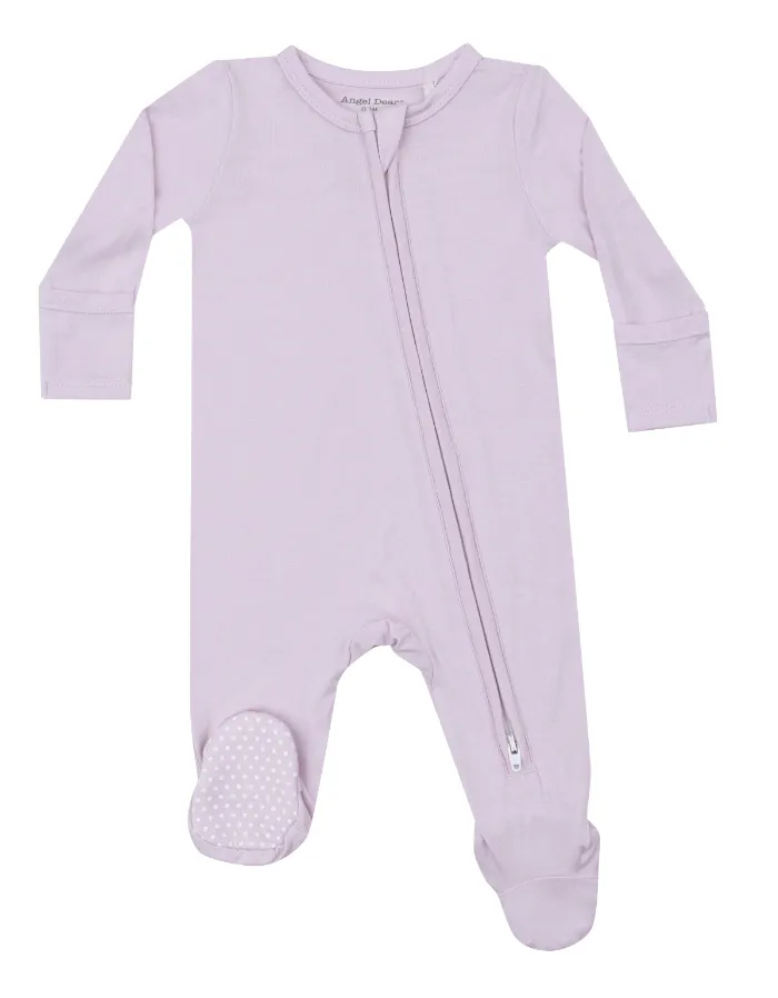 Bamboo orchid hush 2 way zipper footie