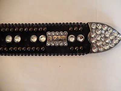 b.b. Simon 'Jet Black Cross' Crystal & Pony Hair Belt style #1200