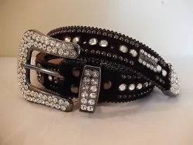 b.b. Simon 'Jet Black Cross' Crystal & Pony Hair Belt style #1200