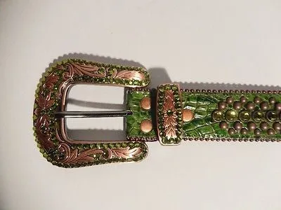 b.b. Simon "Forest Green" Crystal Belt