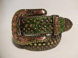 b.b. Simon "Forest Green" Crystal Belt