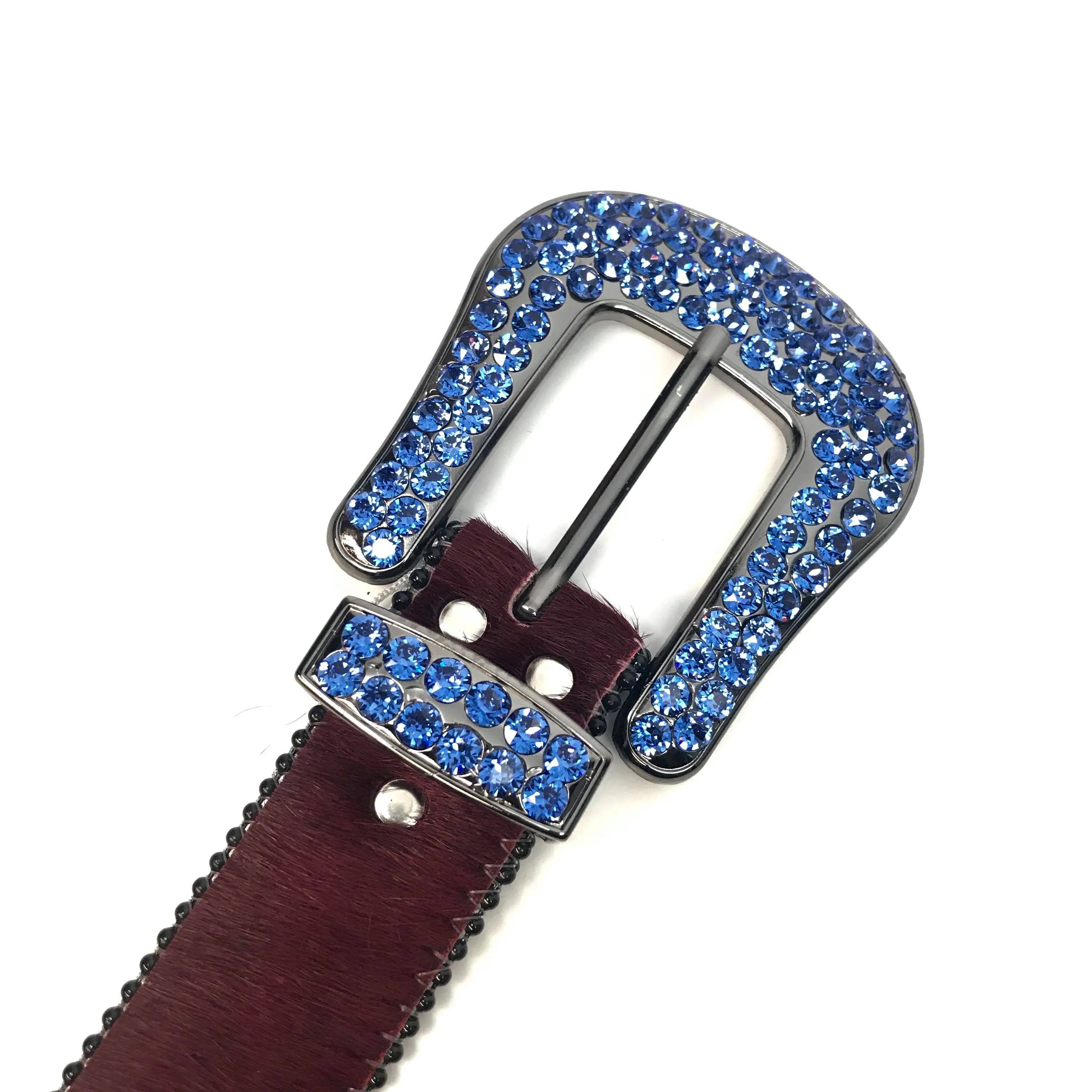 b.b. Simon Red Blue Two Tone Pony Crystal Belt