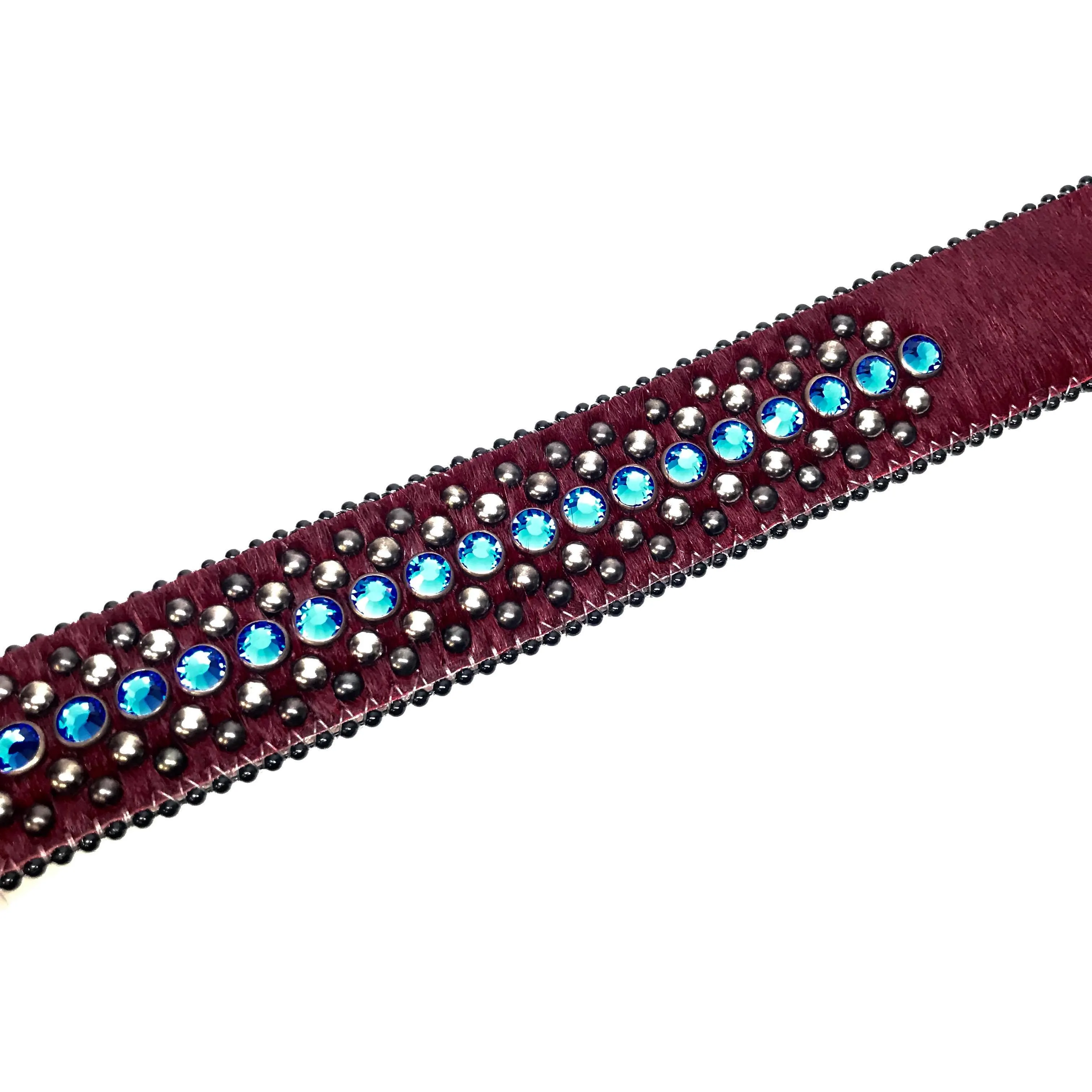 b.b. Simon Red Blue Two Tone Pony Crystal Belt