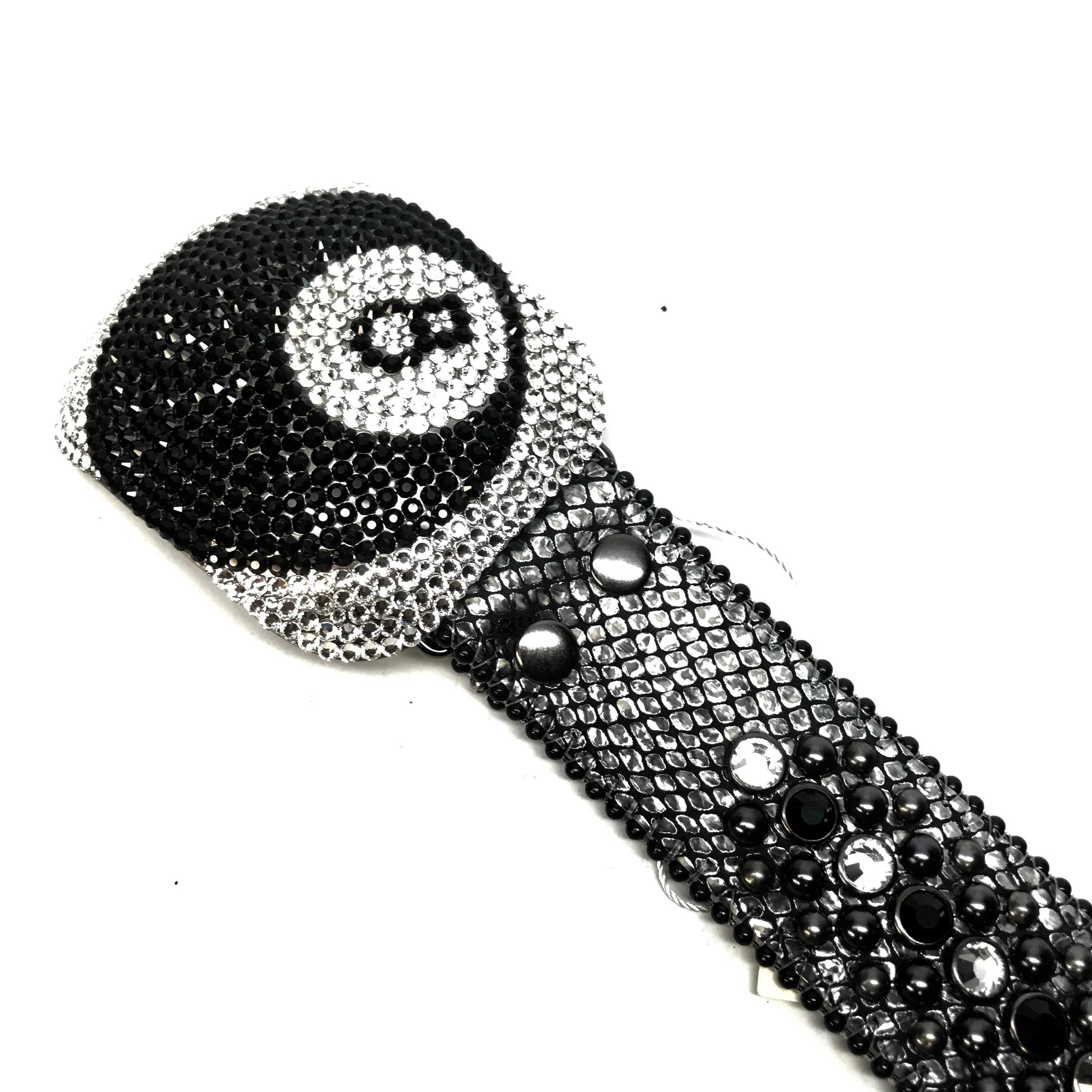 b.b. Simon Silver '8 Ball' Crystal Belt