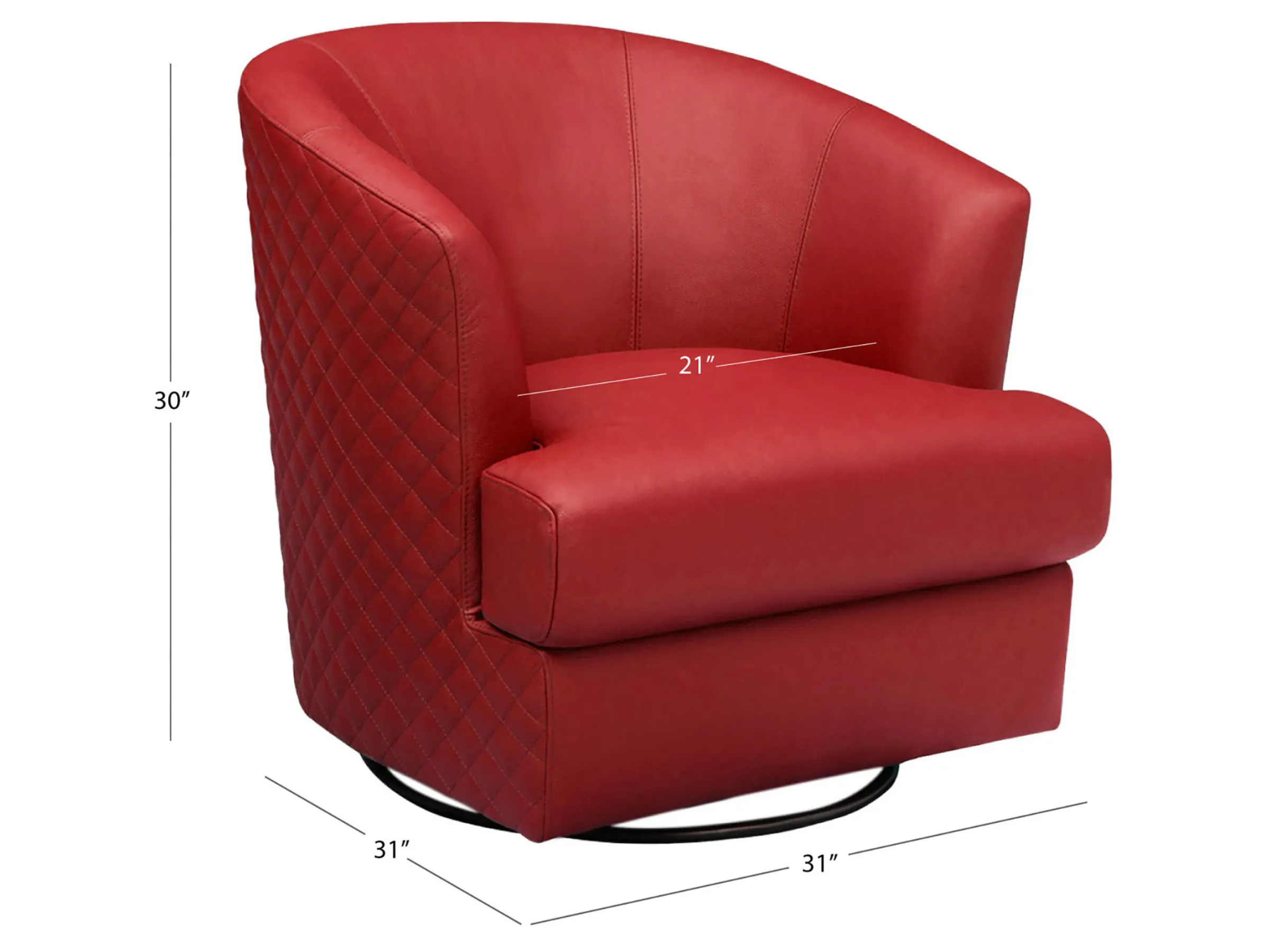 Belfield 100% Top Grain Leather Swivel Chair