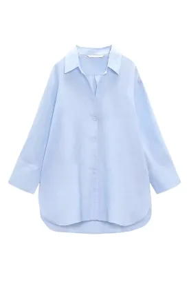 'Bella' Long-Sleeved Collared Linen Shirt (2 Colors)