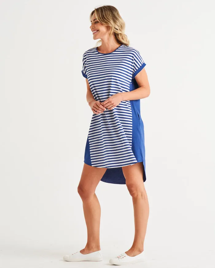 Betty Basics Maxine T Shirt Dress Ocean Stripe