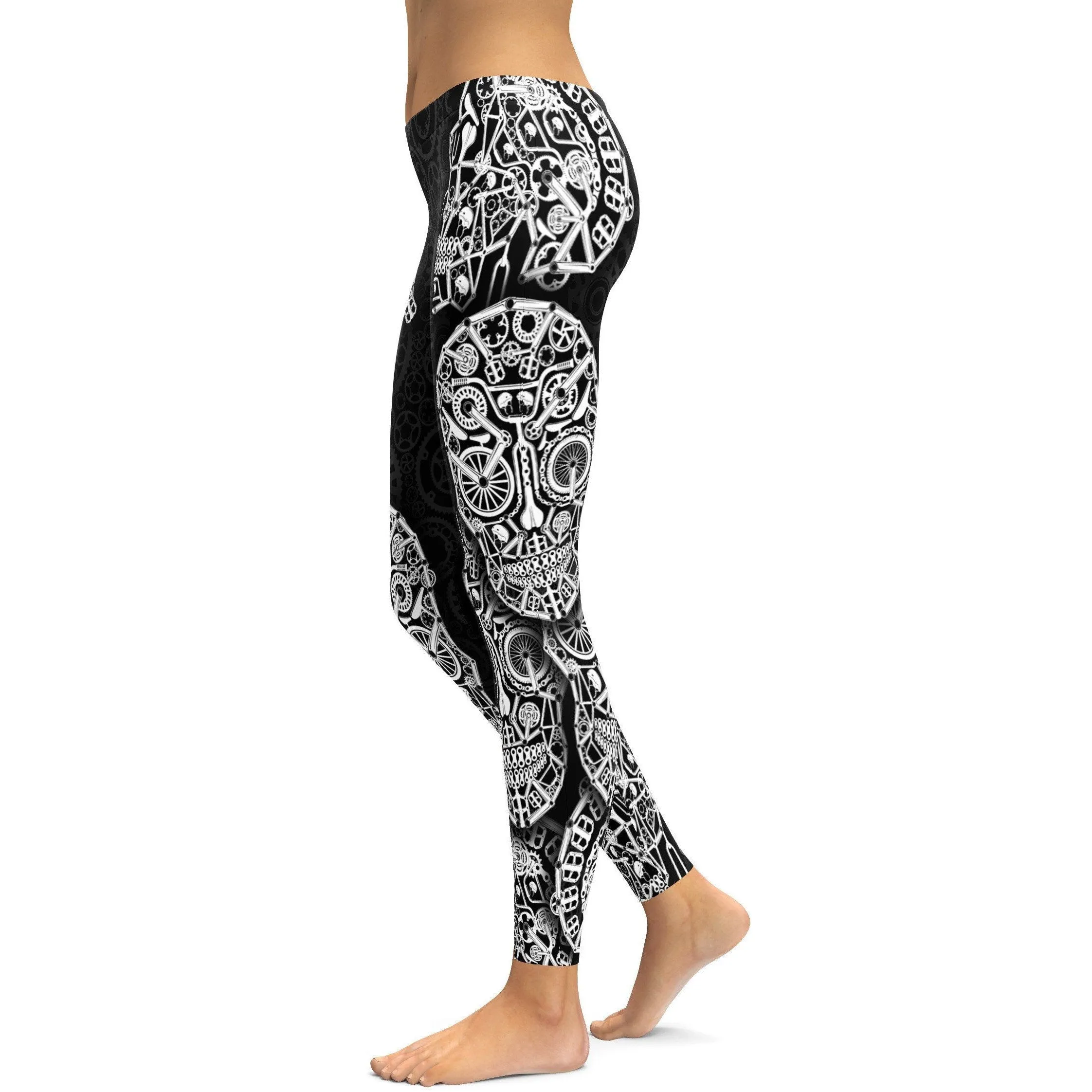 Bicycle Skull Leggings