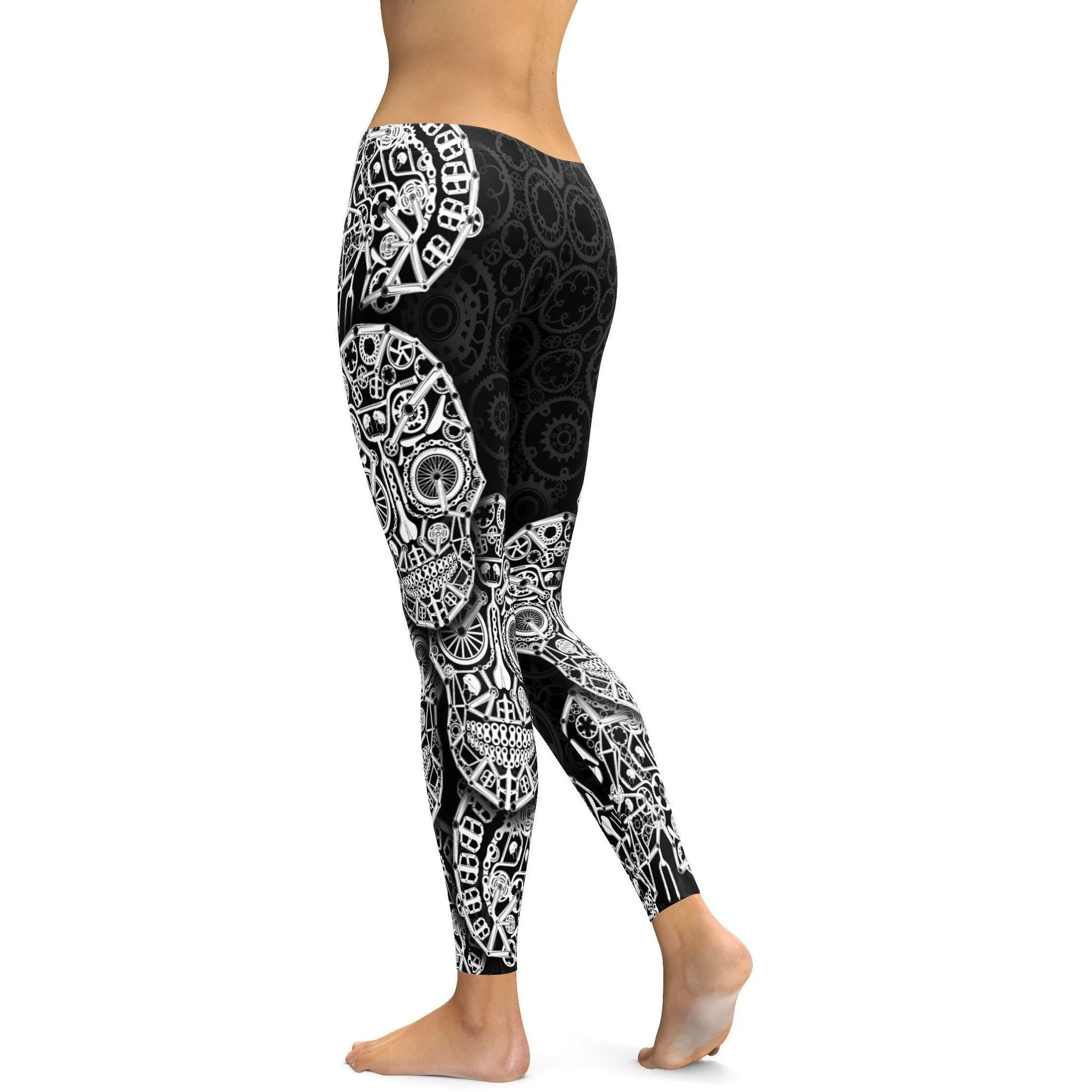 Bicycle Skull Leggings