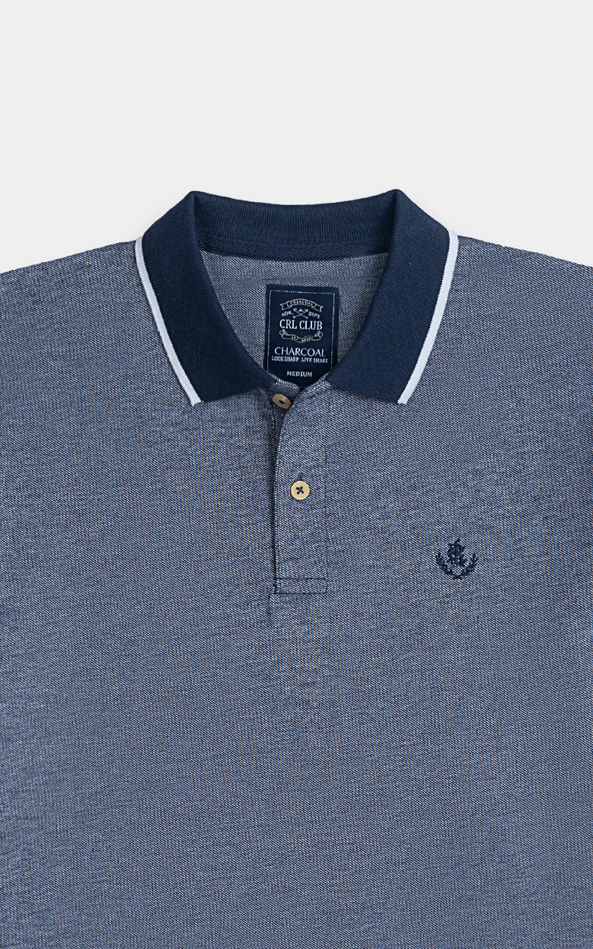 BIRD EYE TIPPING POLO NAVY