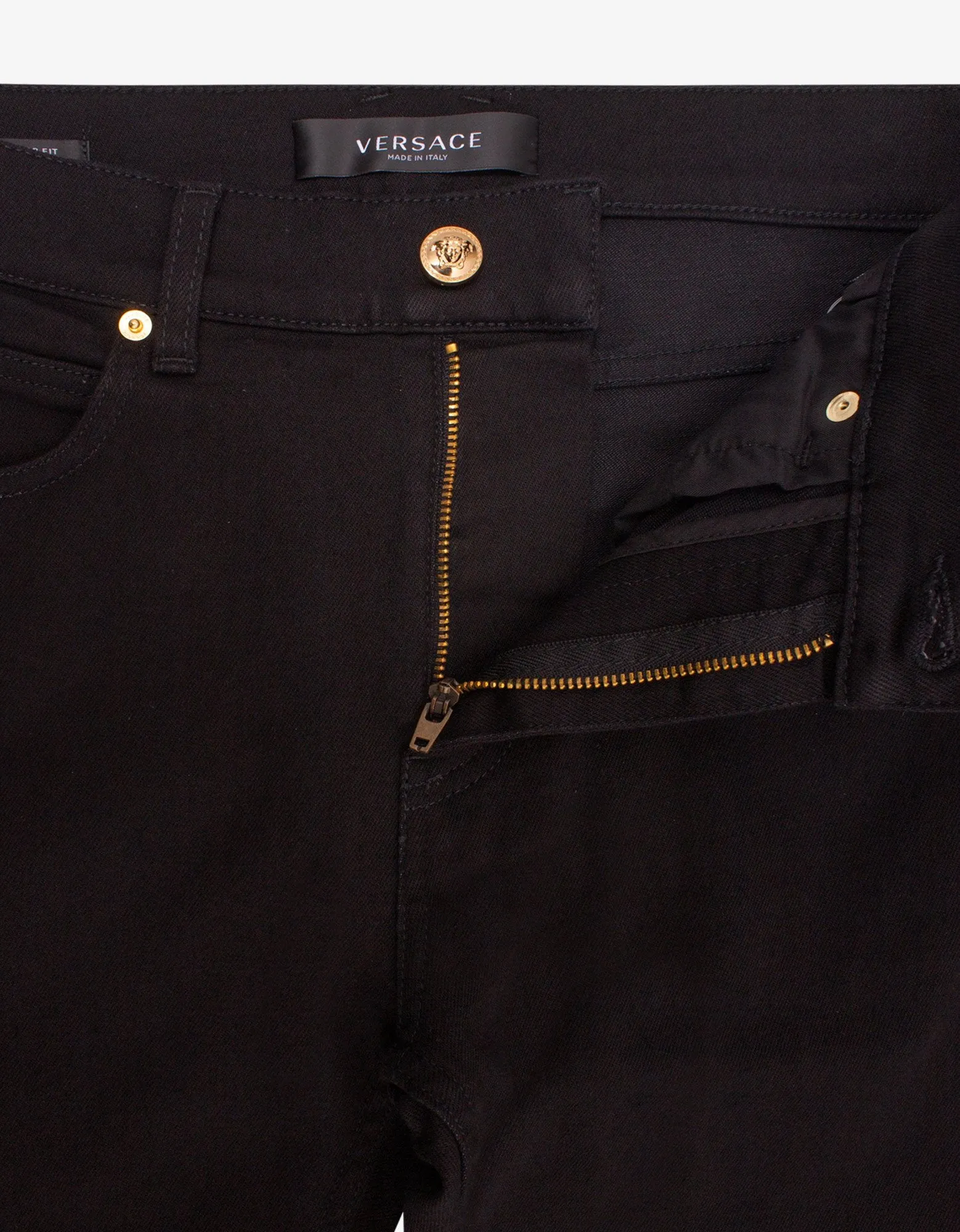 Black Via Gesù Plaque Jeans