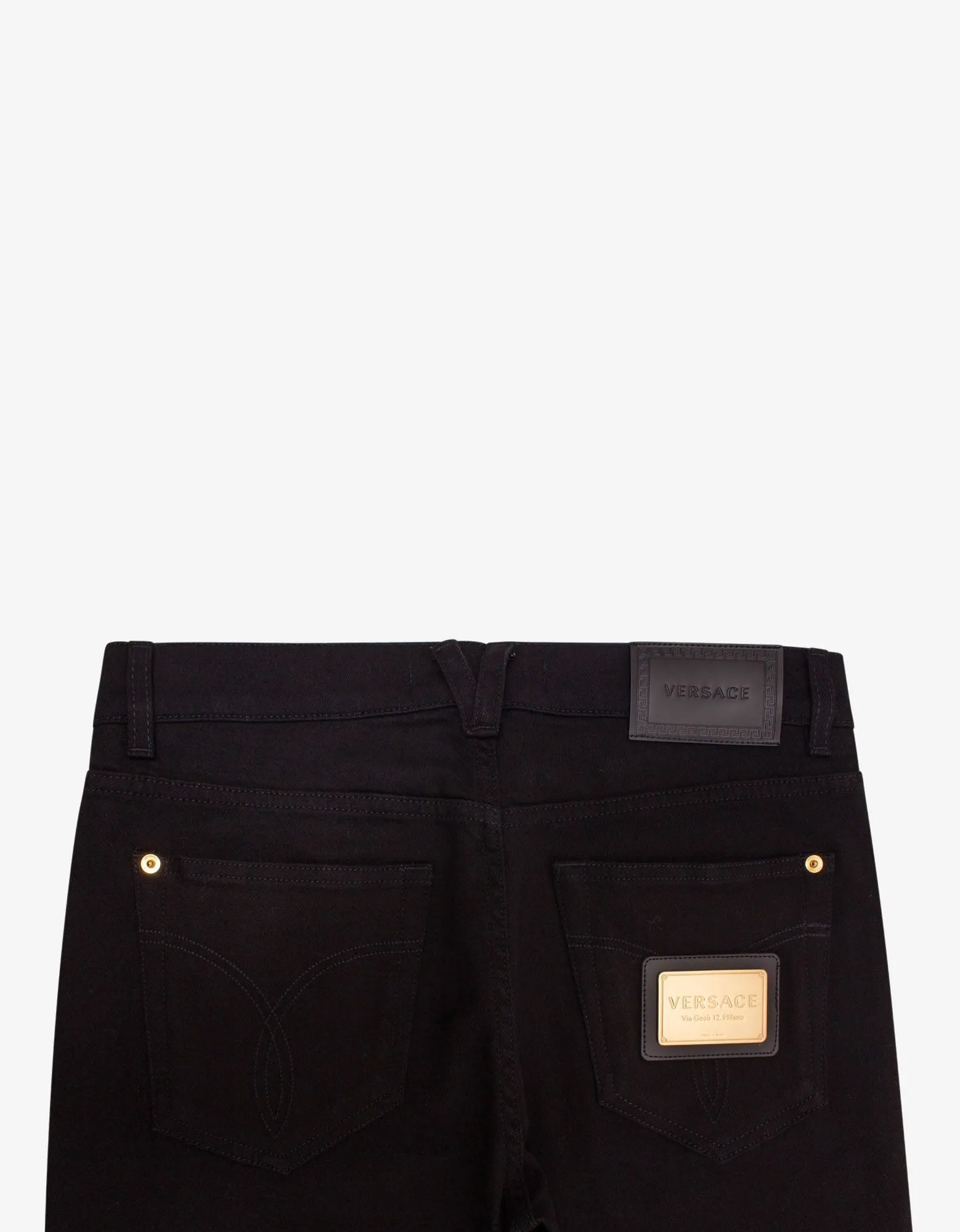 Black Via Gesù Plaque Jeans