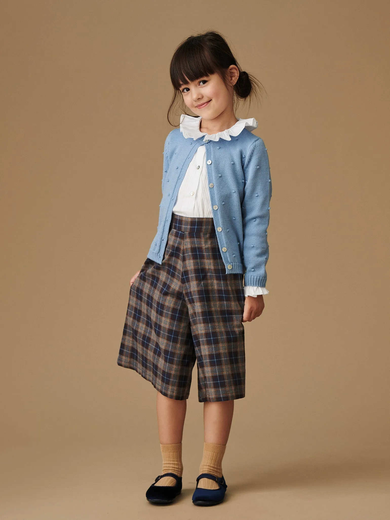 Blue Check Carmin Girl Trousers