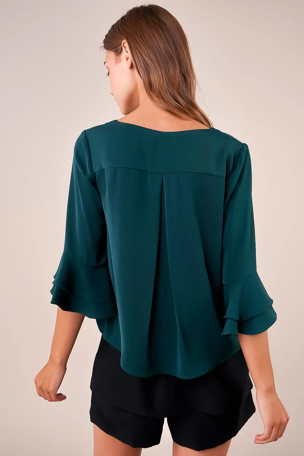 Boston Ruched Bell Sleeve Top