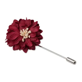 Burgundy Flower Lapel Pin