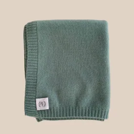 Cashmere Plain Knit Baby Blanket - Sage