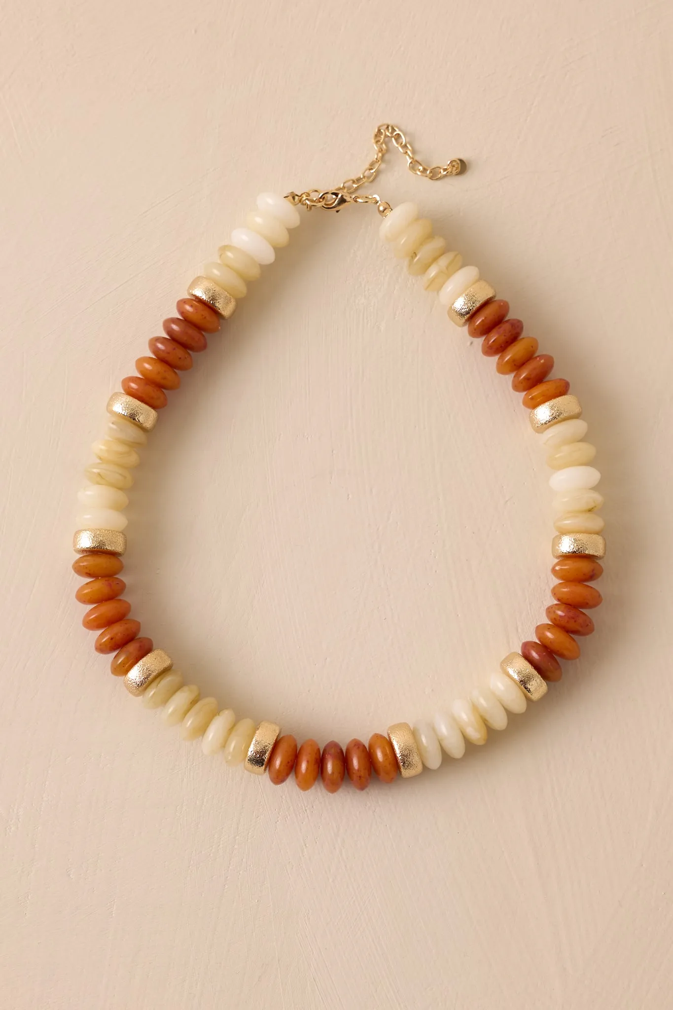 Clear As Day Brown & Gold Beaded Necklace