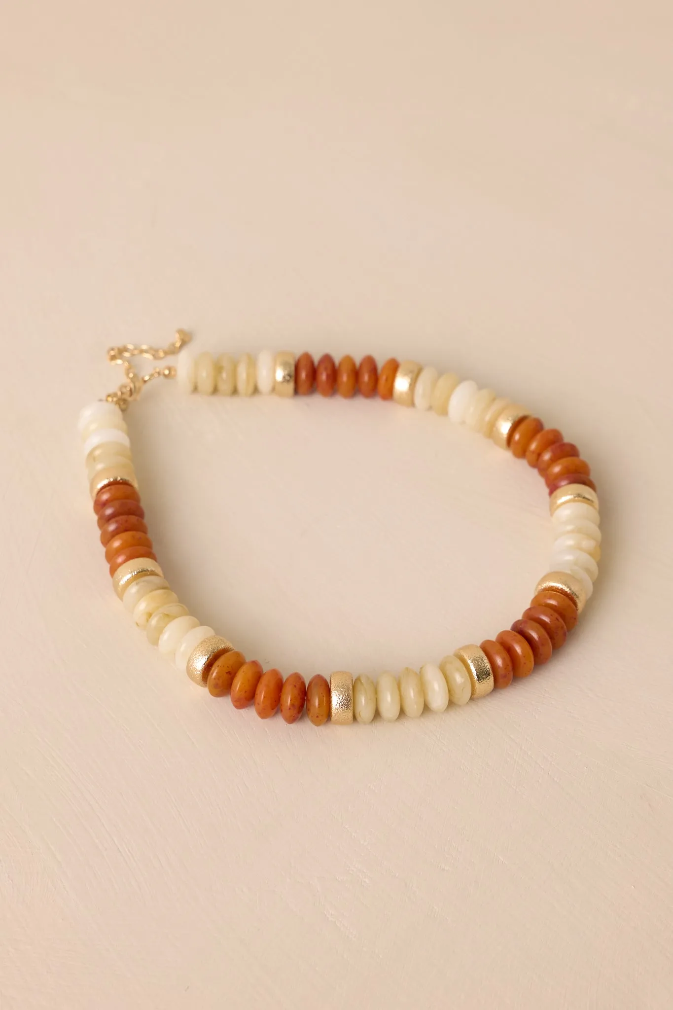 Clear As Day Brown & Gold Beaded Necklace