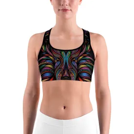 Colorful Wolf Sports bra