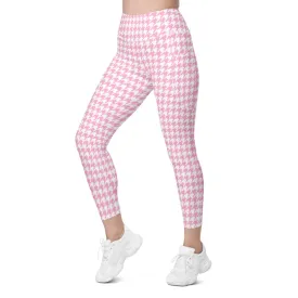 ELEVATED ESSENTIALS, THE PERFECT SIDE POCKET LEGGING PINK HOUNDSTOOTH