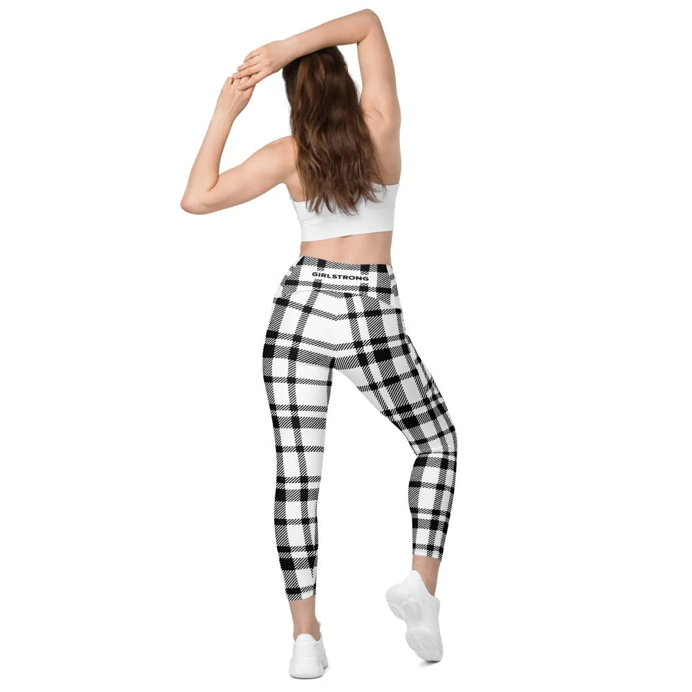 ELEVATED ESSENTIALS, THE PERFECT SIDE POCKET LEGGING WHITE CHECKS