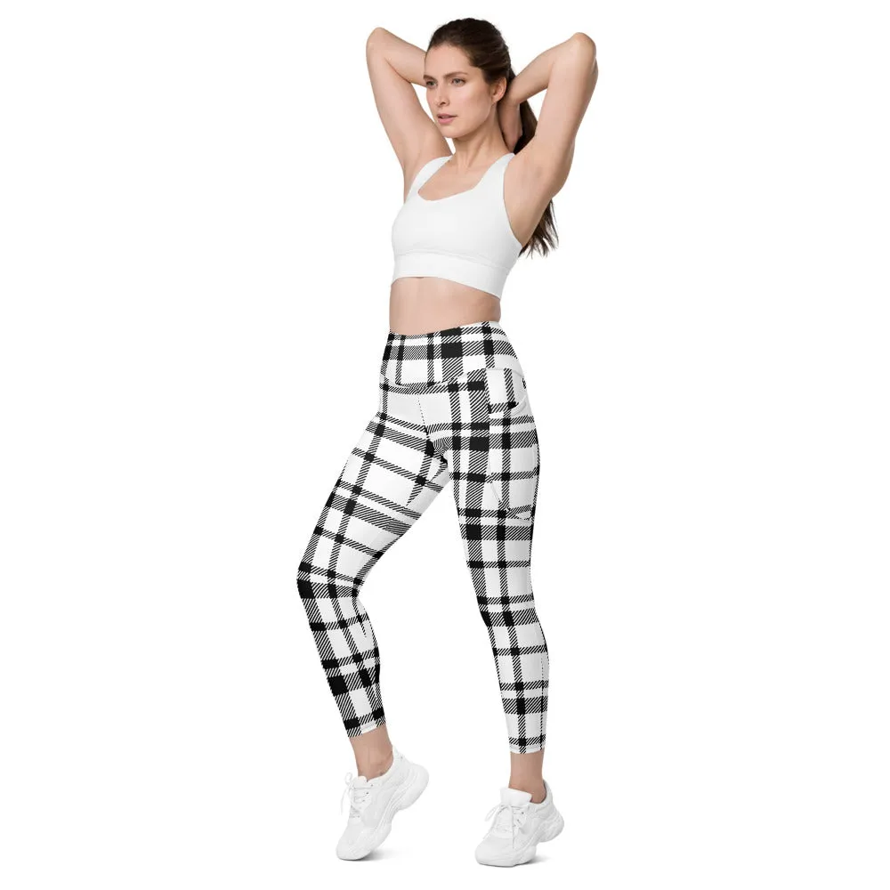 ELEVATED ESSENTIALS, THE PERFECT SIDE POCKET LEGGING WHITE CHECKS