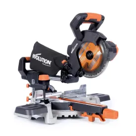 Evolution Cordless R185SMS-Li 7-1/4 in Sliding Miter Saw 20V Li-Ion EXT Inc Multi-Material Blade