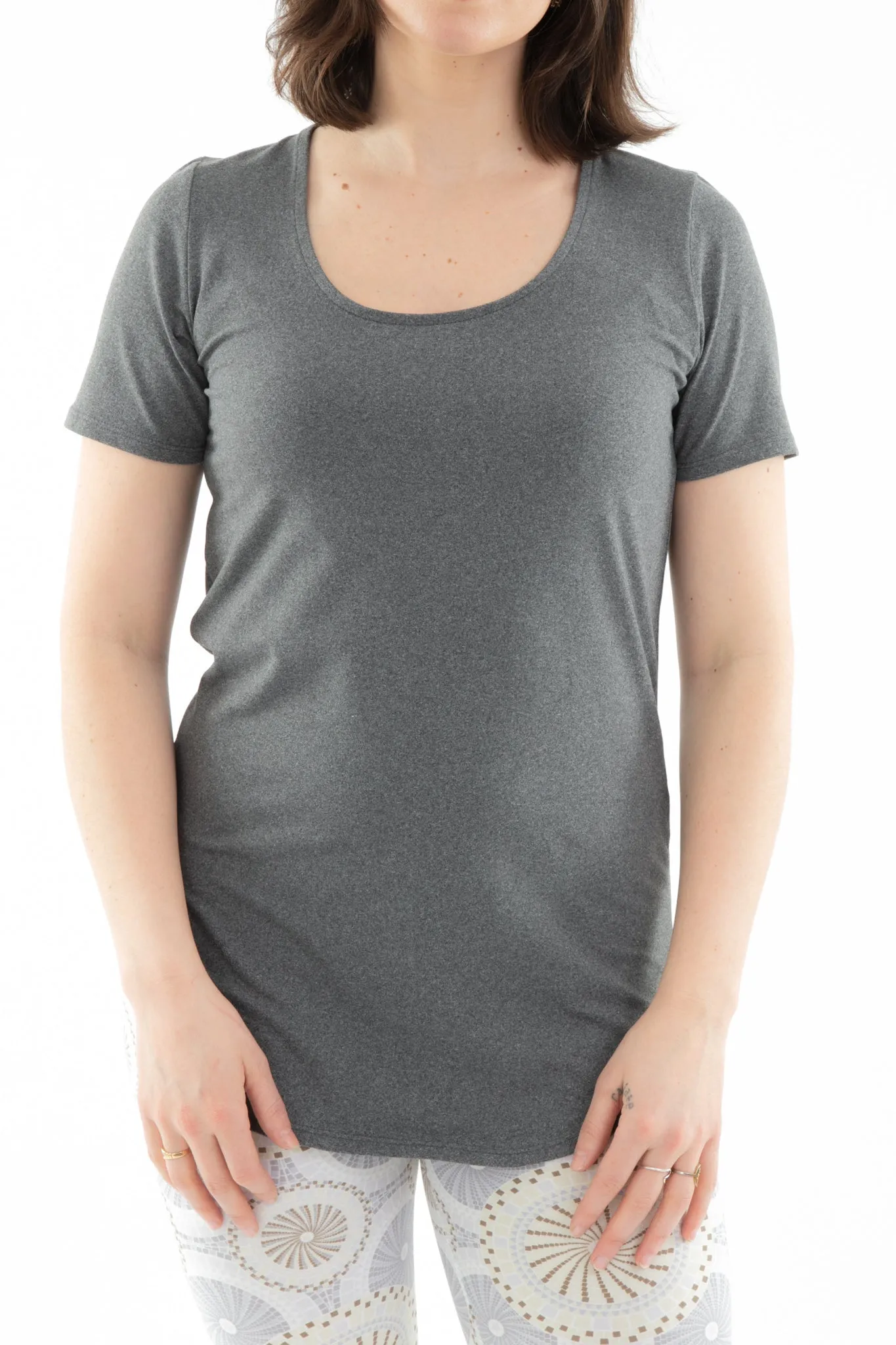 Gray - Short Sleeve Tunic Top