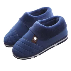 Groovywish Men Home Winter Slippers Anti-scratch Thick Fur Shoes