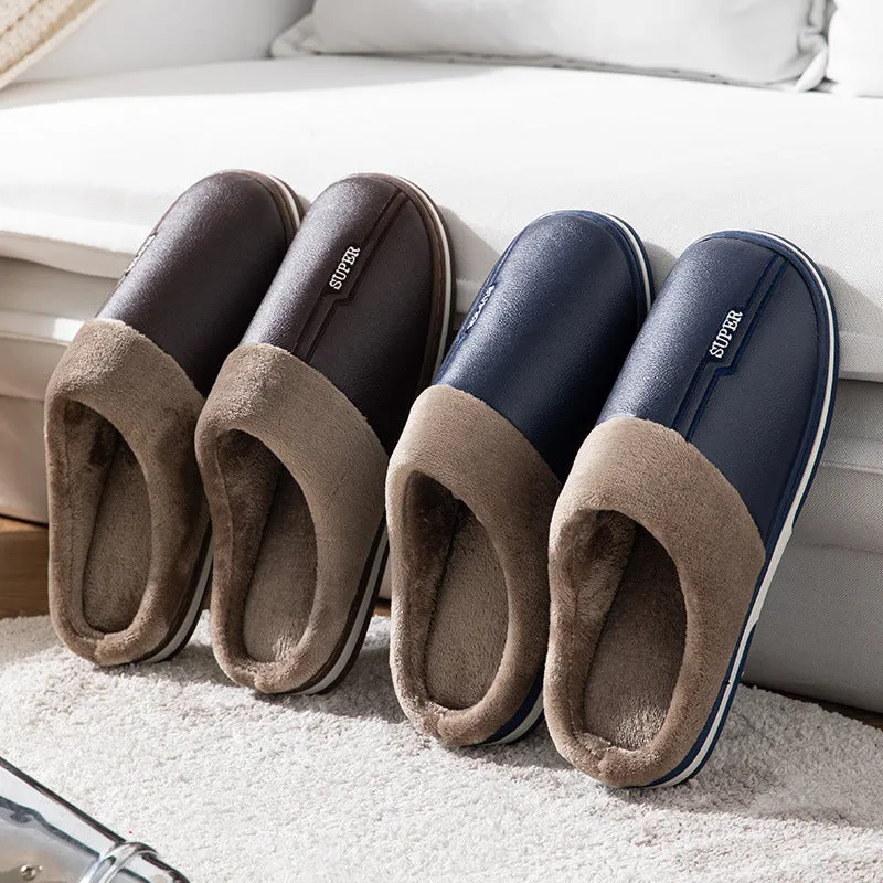 Groovywish Plus Size Winter Slippers Men Home Footwear