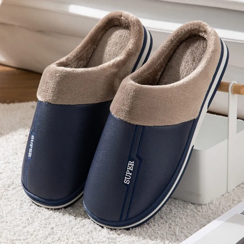 Groovywish Plus Size Winter Slippers Men Home Footwear